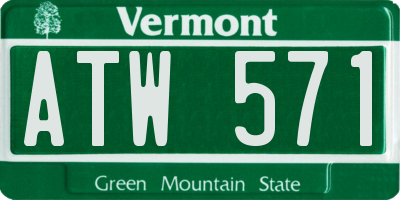 VT license plate ATW571