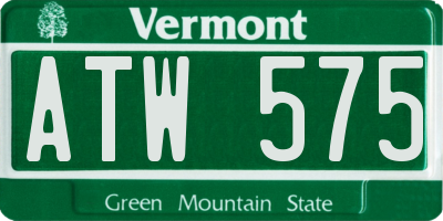 VT license plate ATW575