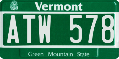 VT license plate ATW578