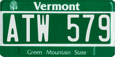 VT license plate ATW579