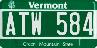 VT license plate ATW584