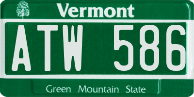 VT license plate ATW586