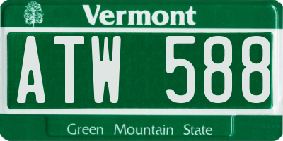 VT license plate ATW588