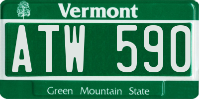 VT license plate ATW590