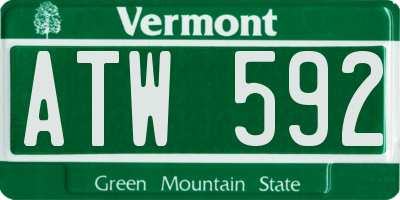 VT license plate ATW592