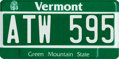 VT license plate ATW595