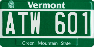 VT license plate ATW601