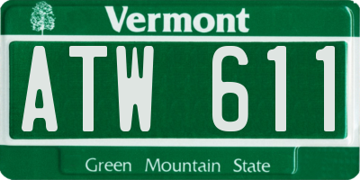 VT license plate ATW611