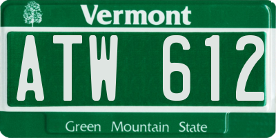 VT license plate ATW612