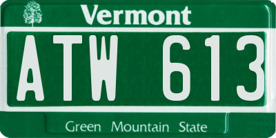 VT license plate ATW613