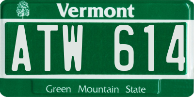 VT license plate ATW614