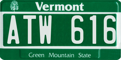 VT license plate ATW616