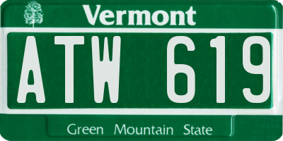 VT license plate ATW619