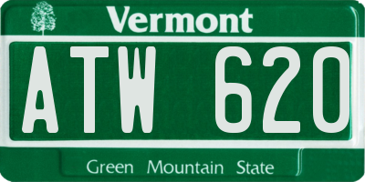 VT license plate ATW620
