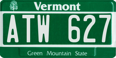 VT license plate ATW627