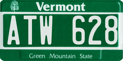 VT license plate ATW628