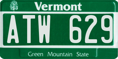 VT license plate ATW629