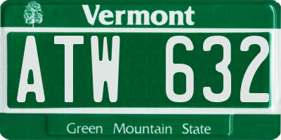 VT license plate ATW632