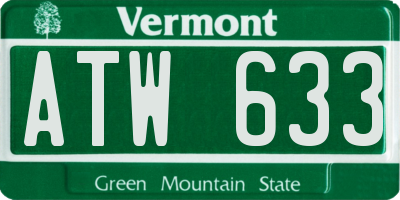 VT license plate ATW633