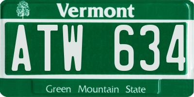 VT license plate ATW634