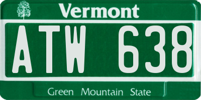 VT license plate ATW638