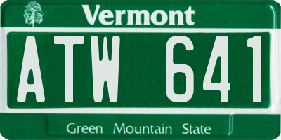 VT license plate ATW641