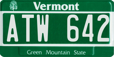 VT license plate ATW642