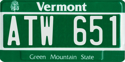 VT license plate ATW651