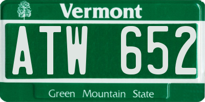 VT license plate ATW652
