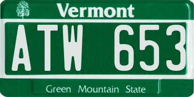 VT license plate ATW653