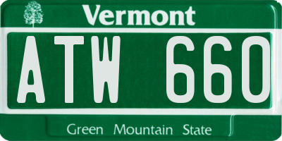 VT license plate ATW660