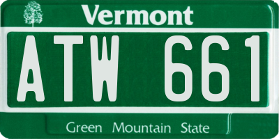 VT license plate ATW661