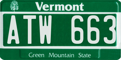 VT license plate ATW663