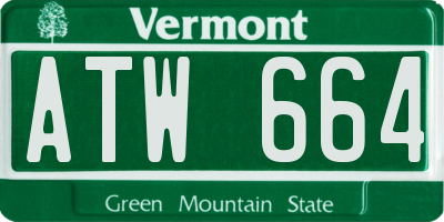 VT license plate ATW664