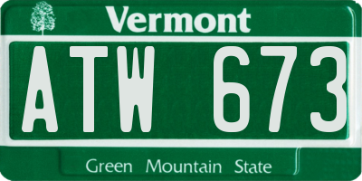 VT license plate ATW673