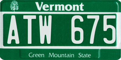 VT license plate ATW675