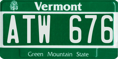 VT license plate ATW676