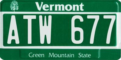 VT license plate ATW677