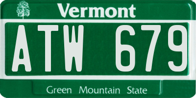 VT license plate ATW679