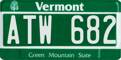 VT license plate ATW682