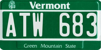 VT license plate ATW683