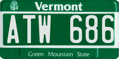 VT license plate ATW686