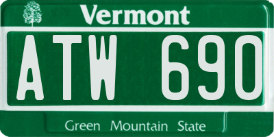 VT license plate ATW690