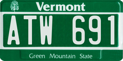 VT license plate ATW691