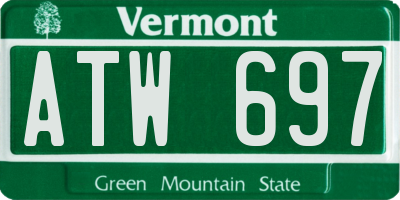 VT license plate ATW697