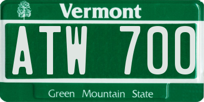VT license plate ATW700