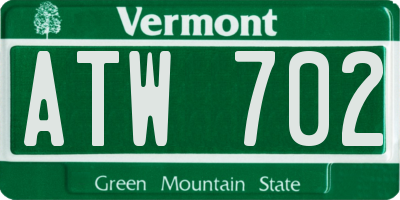 VT license plate ATW702