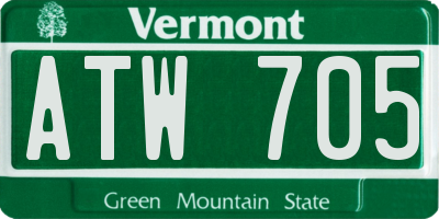 VT license plate ATW705