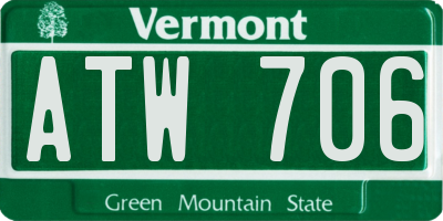 VT license plate ATW706