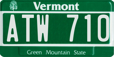 VT license plate ATW710